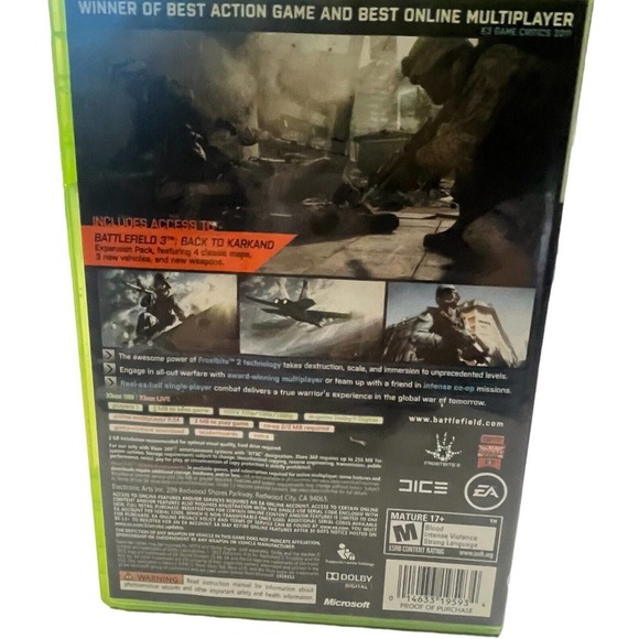 XBOX 360 Battlefield 3 Limited Edition 2011‎ 2 Discs TESTED No Manual - Picture 2 of 4